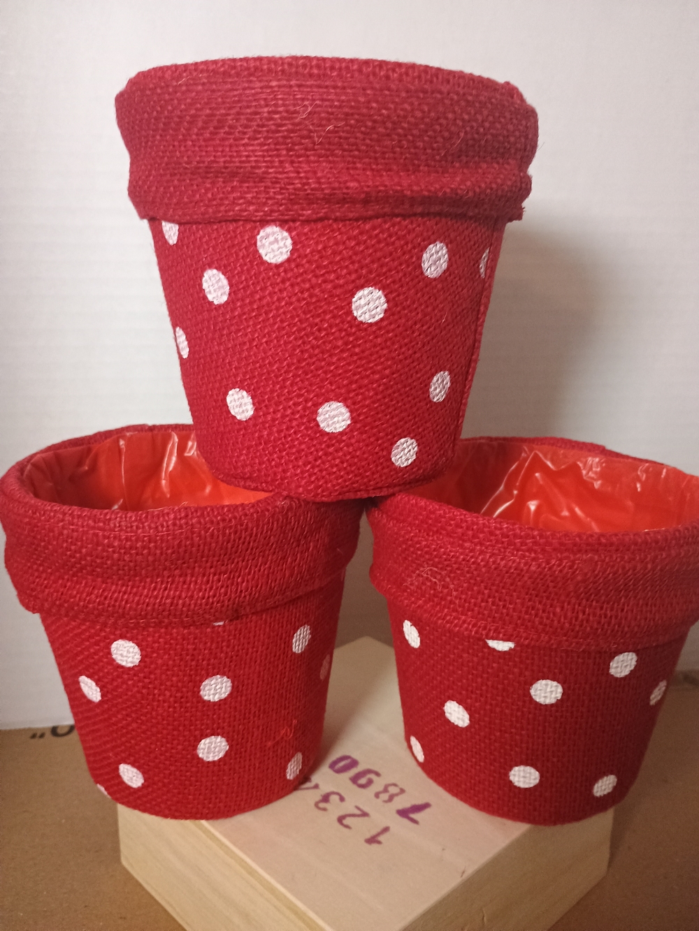 Red & Orange Polka Dot Storage Baskets Set of 3